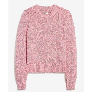 New J.Crew 100% Cotton Marled Sweater Pink XS